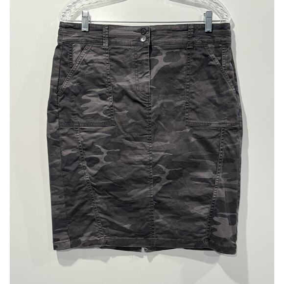 Ann‎ Taylor LOFT Gray Camouflage Pencil Skirt Pockets Womens Size 10 (1675) - Picture 1 of 4